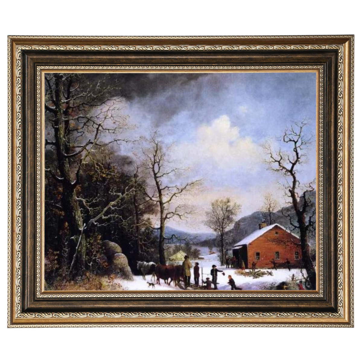 WINTER SCENE - Vintage Winter Wandkunstdrucke Dekor für Wohnzimmer