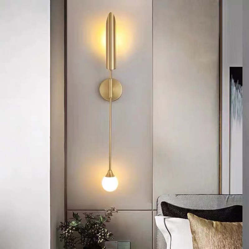 Meza Modern LED Wandleuchte Innen Gold Schlaf/Wohnzimmer Kupfer