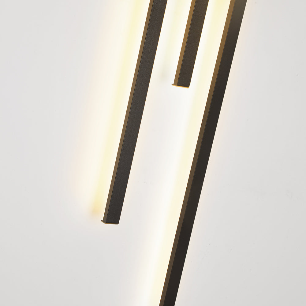 Alana Modern Linear Metall/Acryl Wandleuchte Schwarz/Gold Wohnzimmer