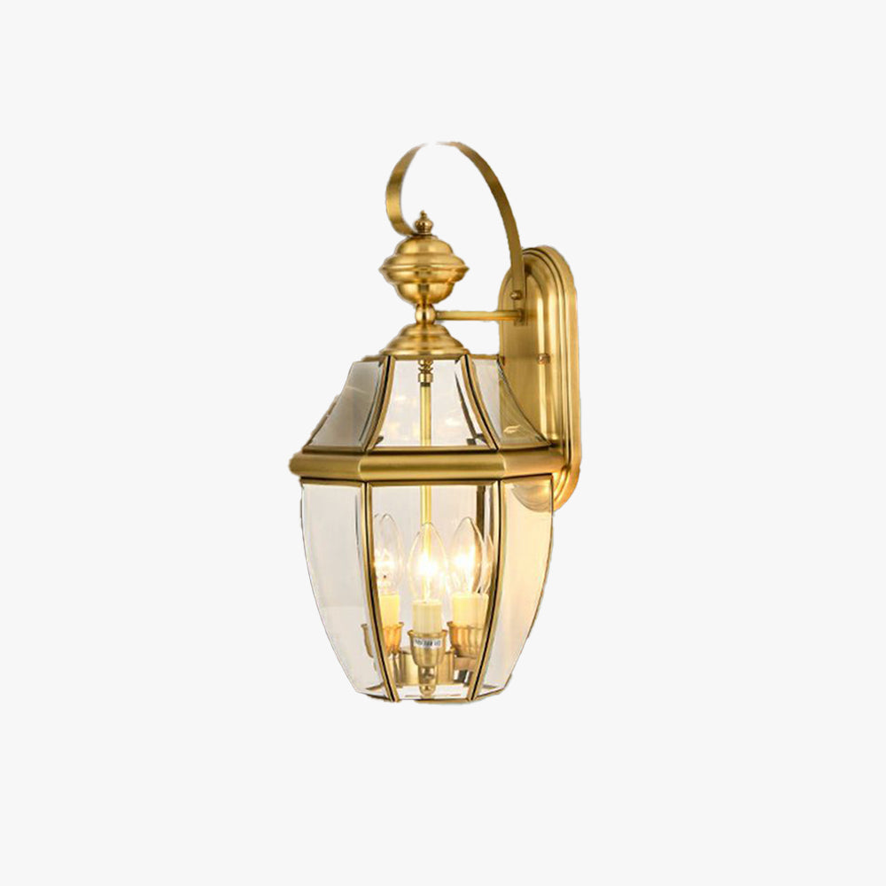 Alessio LED Vintage Laterne Wandleuchte Gold, Außen, Metall