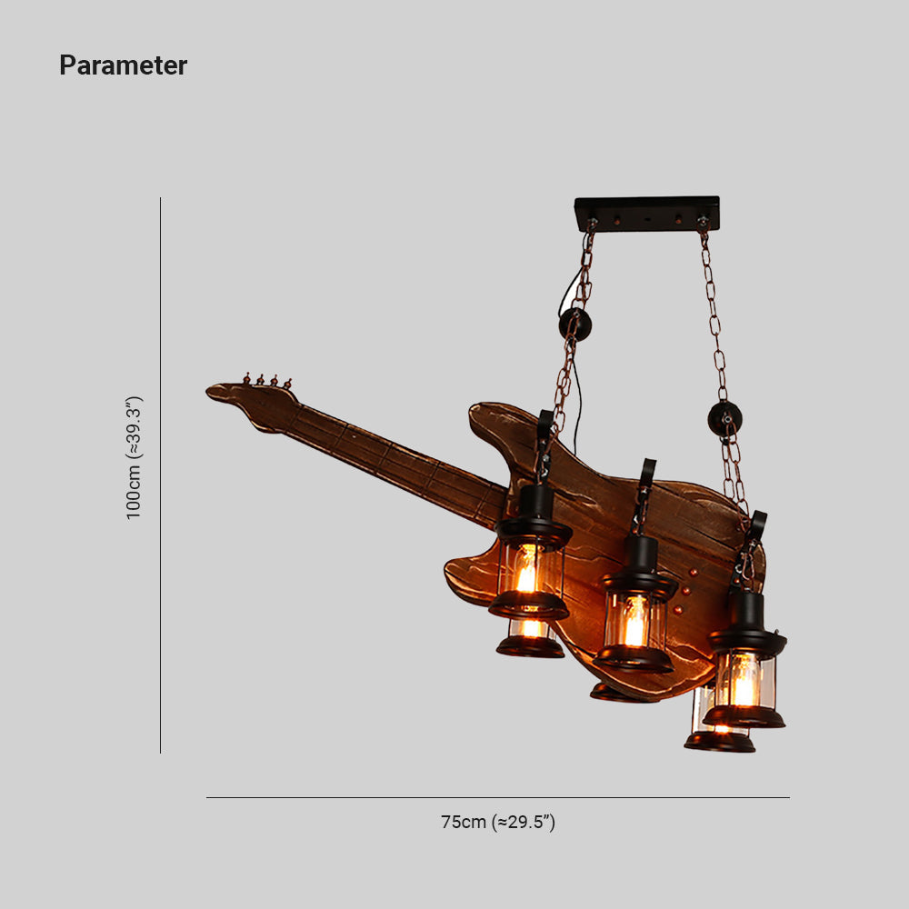 Austin Farmhouse Pendelleuchte Guitar, Walnuss, Metall Holz