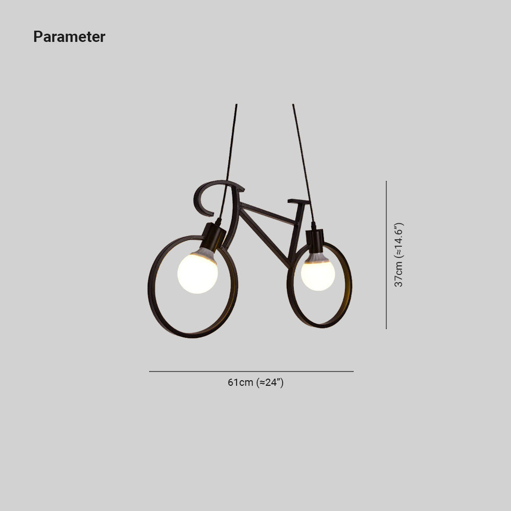 Salgado Modern kreative Fahrrad Form LED Pendelleuchte Metall Kinderzimmer