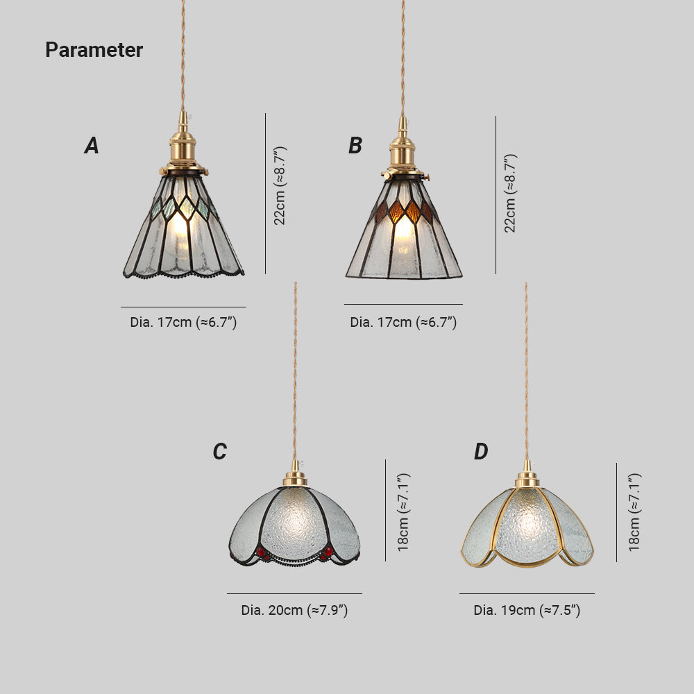 Hailie Vintage Pendelleuchte Glas Schlafzimmer/Wohnzimmer/Restaurant