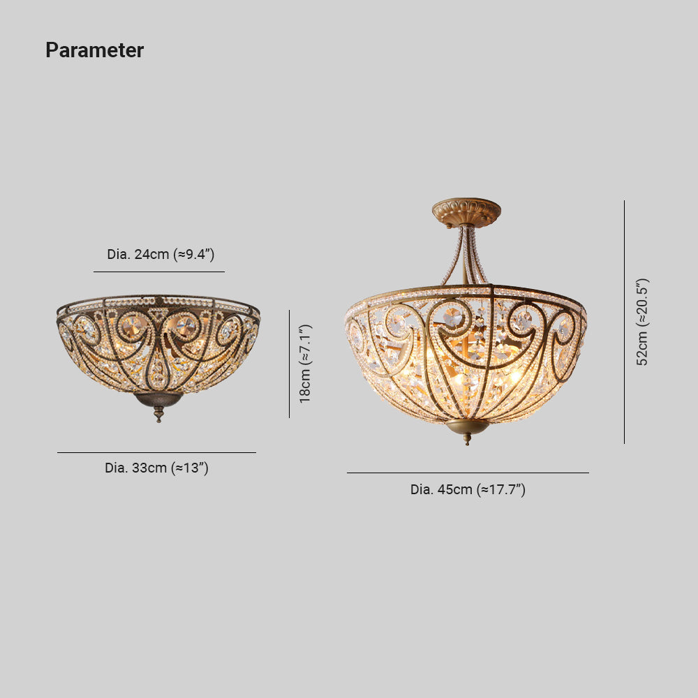 Kristy Retro LED Flush Mount Deckenleuchte Metall/Glas Wohnzimmer