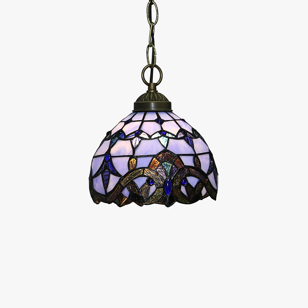 Eryn Vintage LED Pendelleuchte Lila Metall/Glas Wohnzimmer