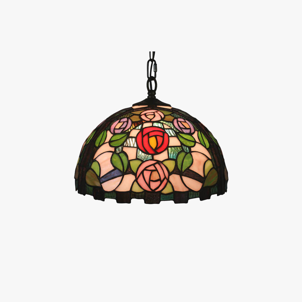 Eryn Vintage LED Pendelleuchte Rose Glas Metall Wohnzimmer