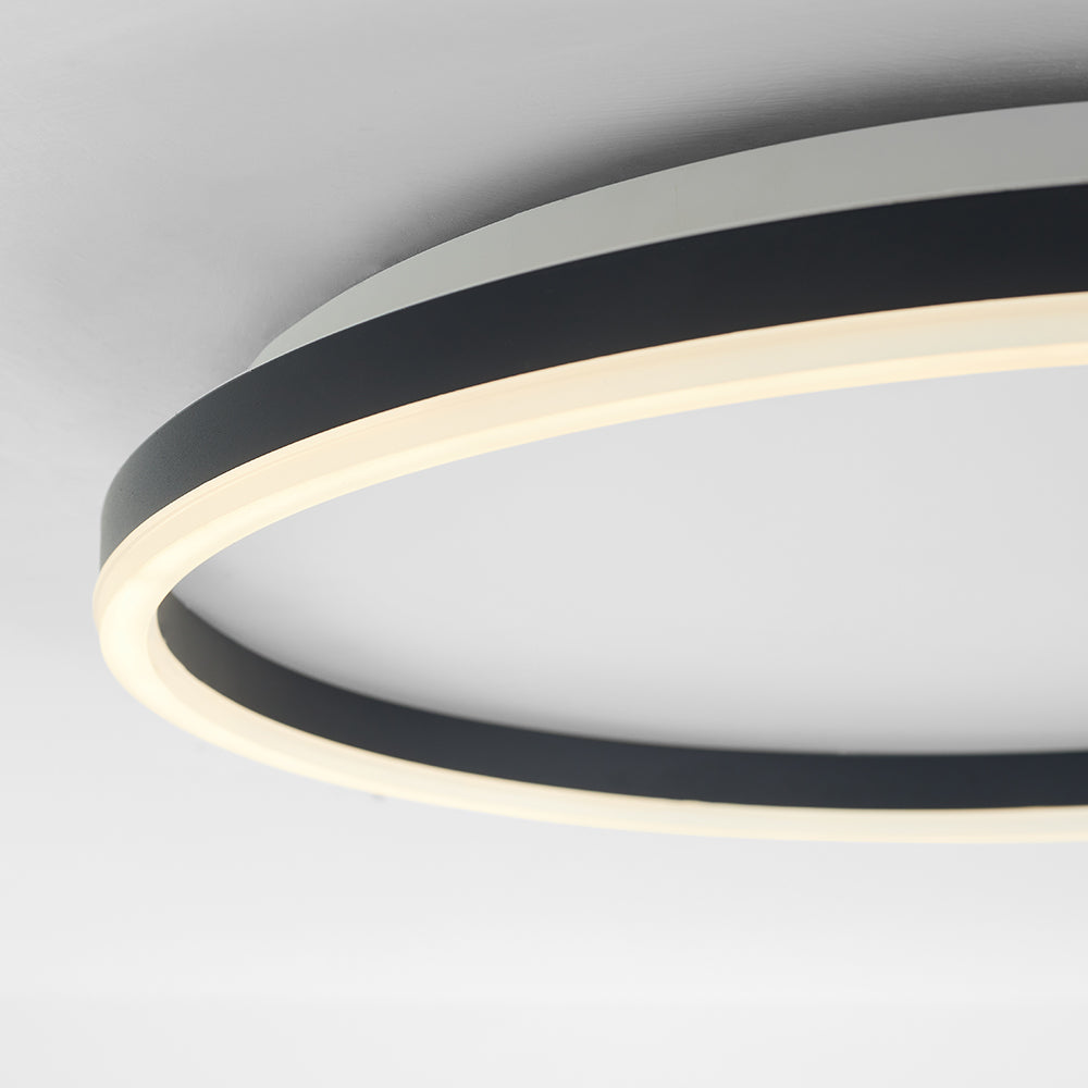 Arisha Modern LED Deckenleuchte Ring, Schwarz/Weiß/Gold, Wohnzimmer, Metall
