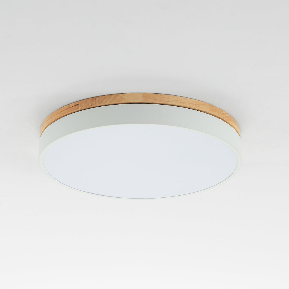Morandi Modern LED Deckenleuchte Rund, Weiß/Gelb/Grün/Grau, Schlafzimmer, Metall Holz