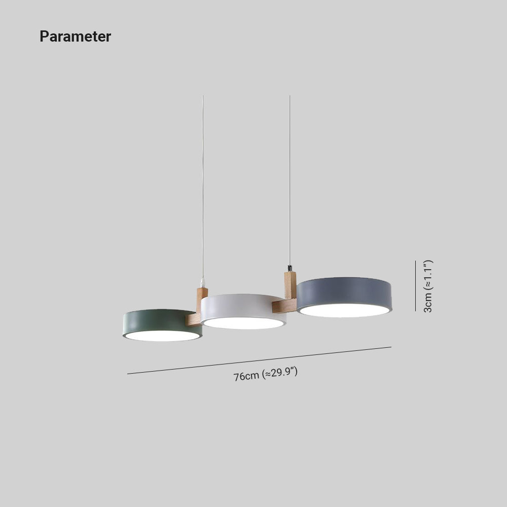 Morandi Design LED Pendelleuchte 3 Flamming Weiß Wohnzimmer Holz/Metall