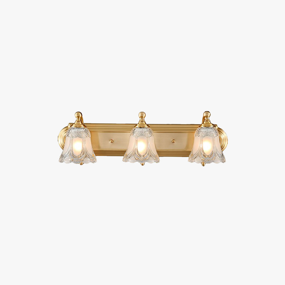 Félicie Moderne Blume LED Wandleuchte Gold Badezimmer Metall Kristall Größen 45 / 61 cm