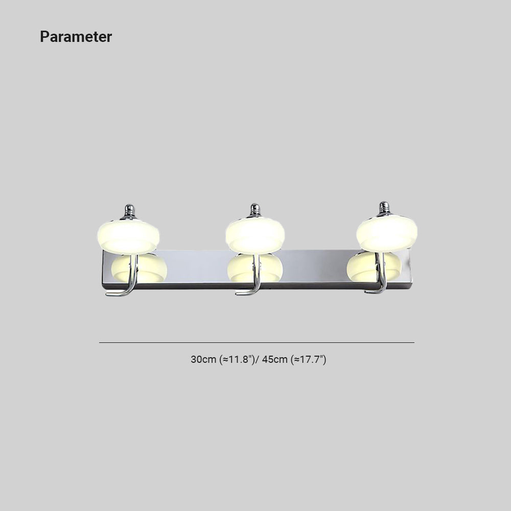 Leigh Moderne Laterne LED Wandleuchte Silber Bade/Schlafzimmer Metall Glas 2/3 Licht