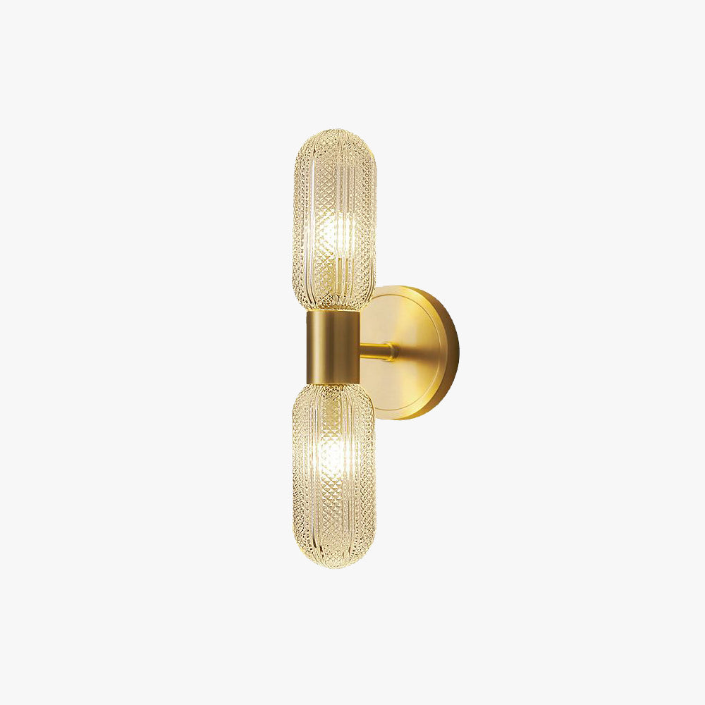 Hailie Luxus Kugel LED Wandleuchte Gold Schlafzimmer Metall Glas 2 Leuchten