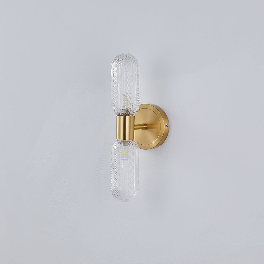 Hailie Luxus Kugel LED Wandleuchte Gold Schlafzimmer Metall Glas 2 Leuchten