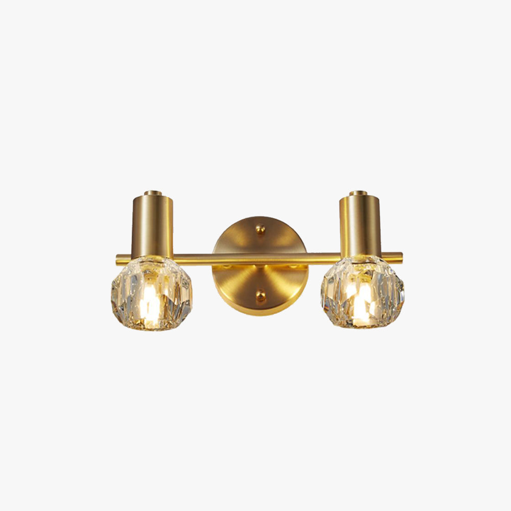 Kristy Luxus Globe LED Wandleuchte Gold Bade/Schlafzimmer Metall Kristall 2/3 Licht