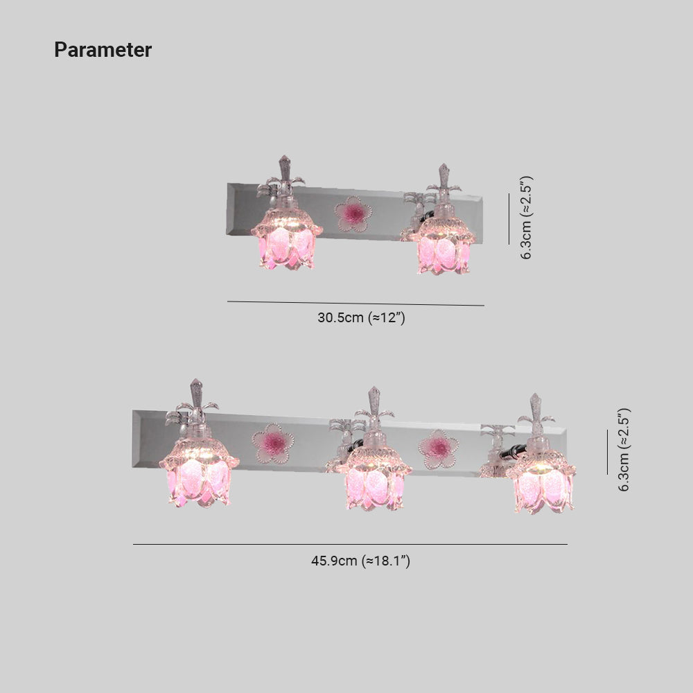 Félicie Moderne LED Wandleuchte Rosa Badezimmer/Schlafzimmer Glas