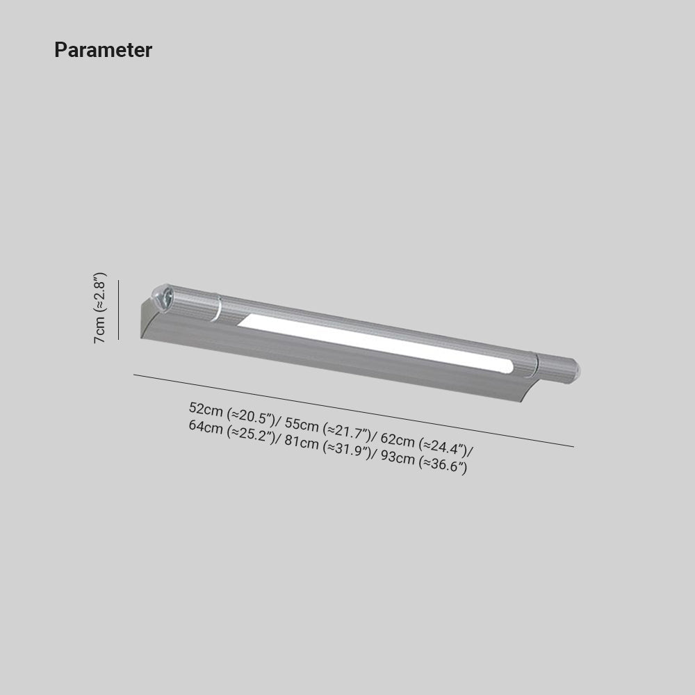 Edge Minimalistisch Linear Led Wandleuchte Silber Badezimmer Metall Acryl 52/55/62/64/81/93 cm