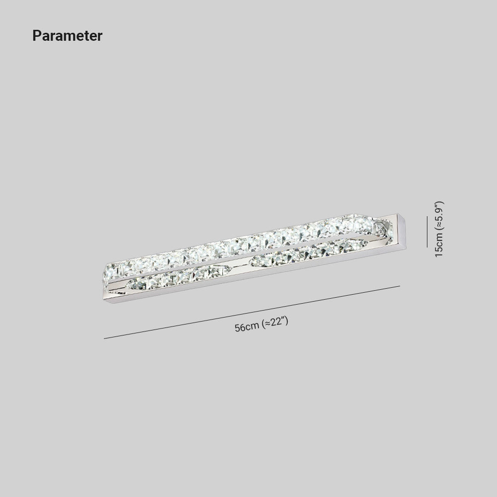 Kristy Luxury Design Linear LED Wandleuchte Silber/Gold Badezimmer Innen Metall&Kristall Dimmbar