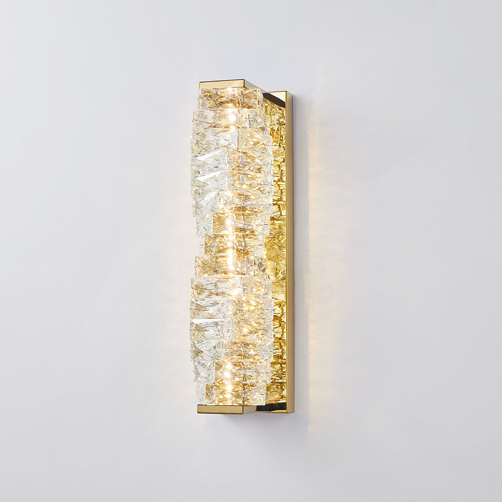 Kristy Moderne rechteckige Eitelkeit Metall Kristall LED Wandleuchte