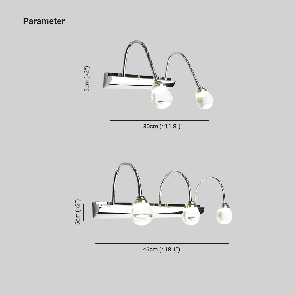 Leigh Modern LED Wandleuchte Weiß Wohn/Badezimmer Metall Acryl 2/3-Leuchten