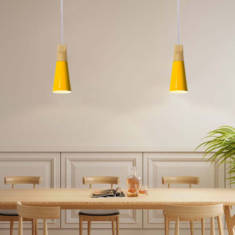 Morandi Modern LED Pendelleuchte Holz Metall Wohnzimmer Schlafzimmer