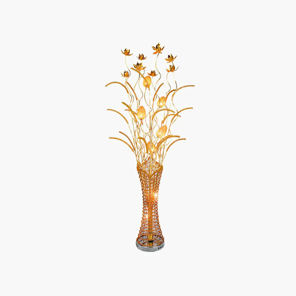 Bella Art Deco Stehleuchte Vase, Gold, Wohnzimmer, Metall