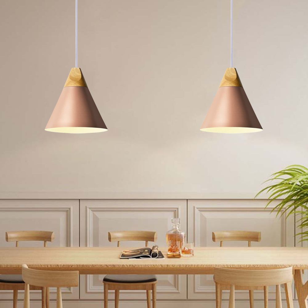 Morandi Modern LED Pendelleuchte Holz Metall Wohnzimmer Schlafzimmer