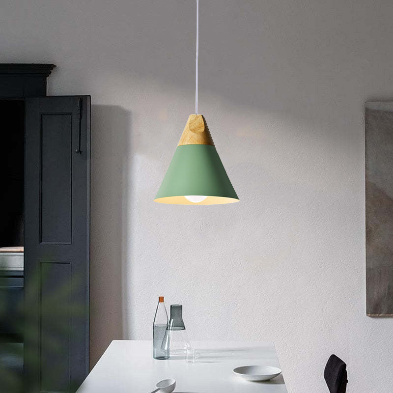 Morandi Modern LED Pendelleuchte Holz Metall Wohnzimmer Schlafzimmer