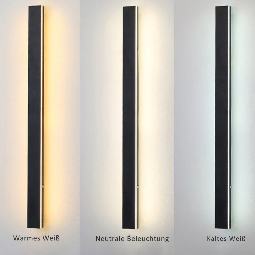 Edge Minimalistische Wasserdichte LED Außenwandleuchte Schwarz Garten Korridor