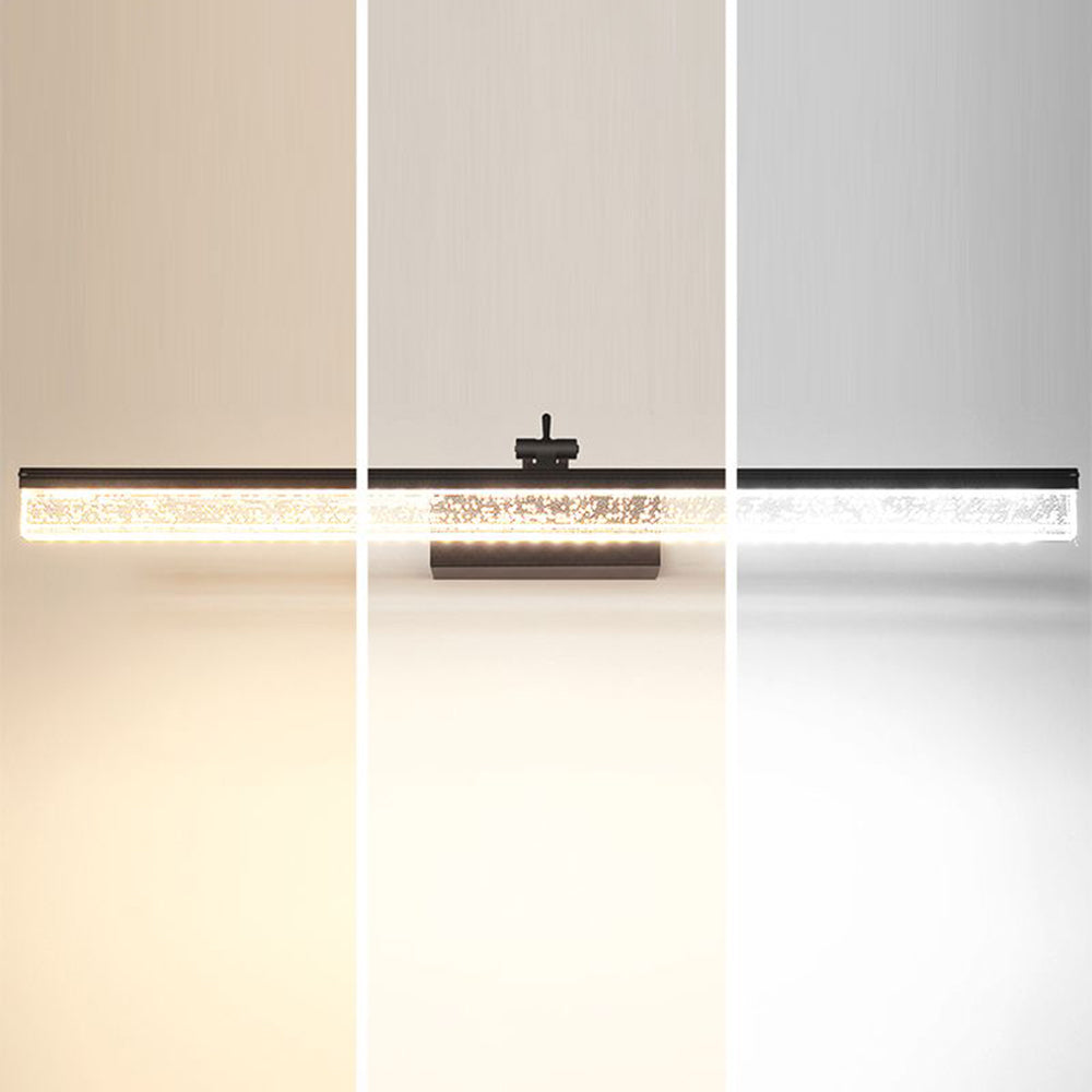 Edge Minimalist Linear Metall/Acryl Spiegel Front Vanity Wandleuchte, Schwarz/Weiß/Silber