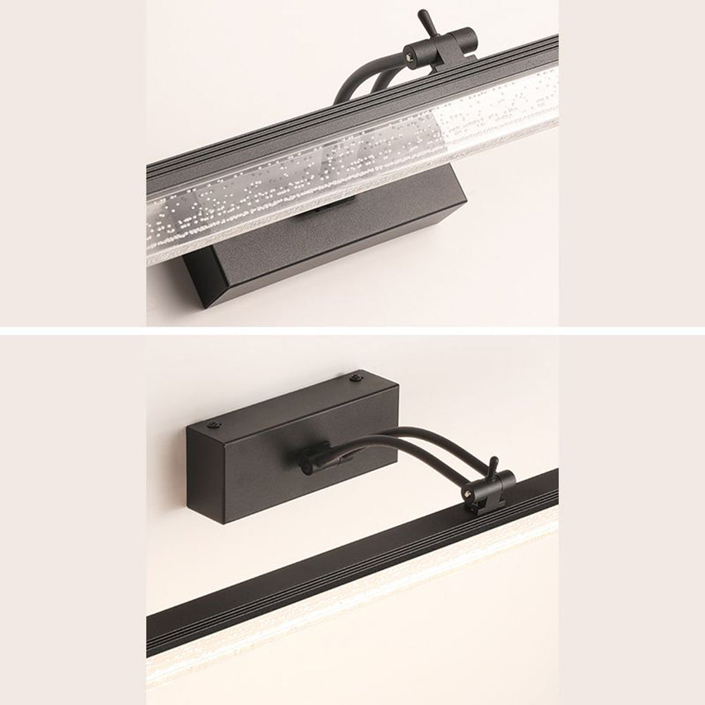 Edge Minimalist Linear Metall/Acryl Spiegel Front Vanity Wandleuchte, Schwarz/Weiß/Silber