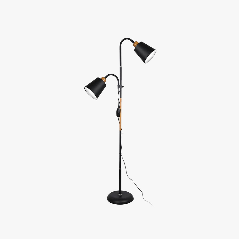 Eryn Stehlampe Doppelkopf Modern, Metall,Schwarz/Weiß, Schlafzimmer