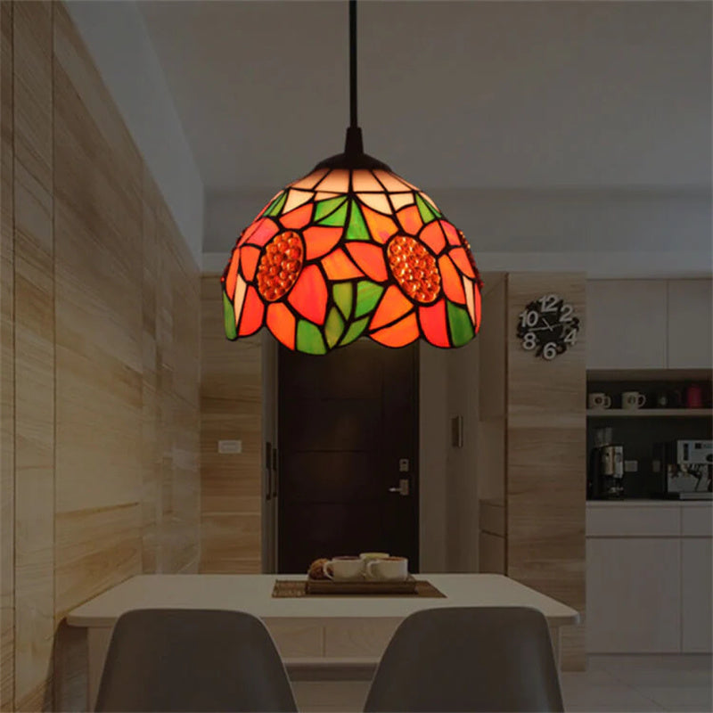 Eryn Retro LED Pendelleuchte Multicolour Metall Glas Wohnzimmer