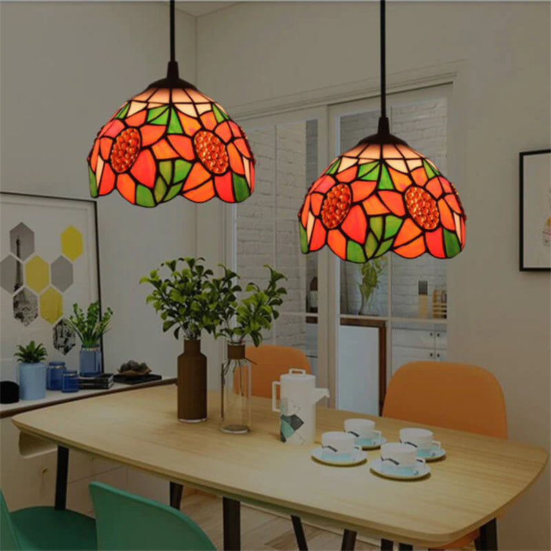 Eryn Retro LED Pendelleuchte Multicolour Metall Glas Wohnzimmer