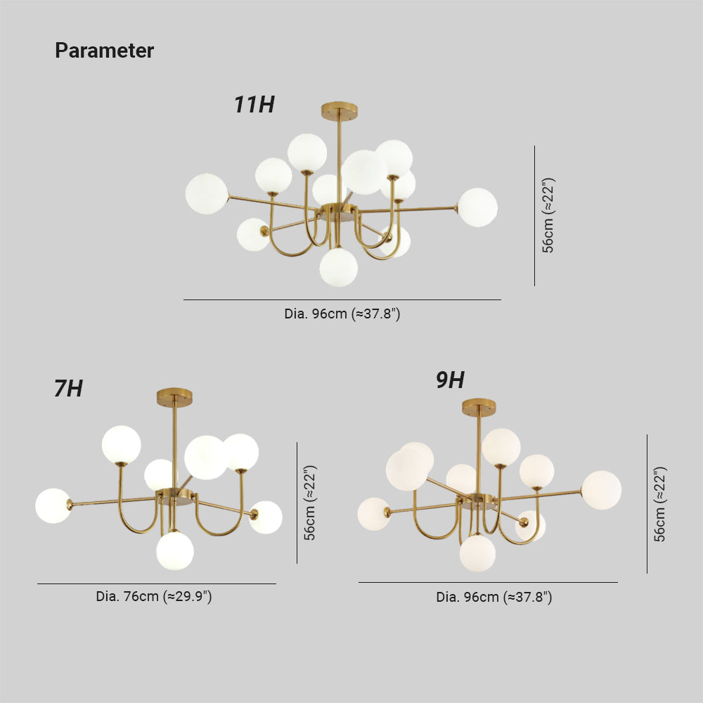 Valentina Moderner LED Kronleuchter Gold Glas Wohn/Esszimmer/Schlafzimmer