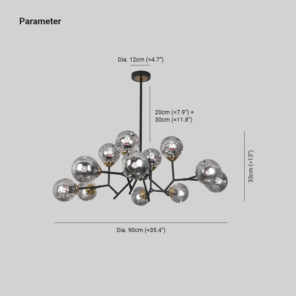 Valentina Modern Esstisch LED Pendelleuchte Metall Glas Wohnzimmer Esszimmer