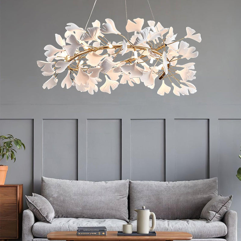 Olivia GinkLuxe Moderner gold LED Kronleuchter, aus Metall&Keramik