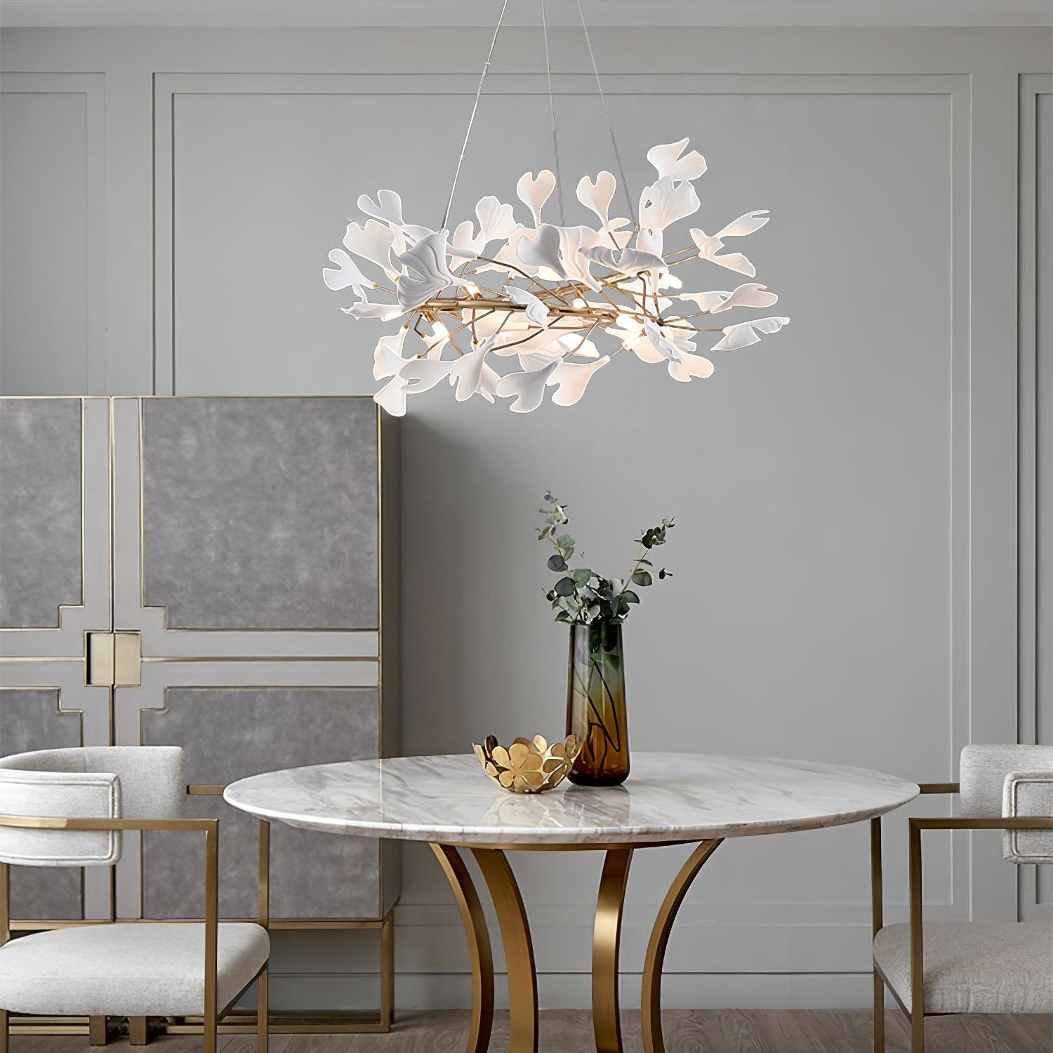 Olivia GinkLuxe Moderner gold LED Kronleuchter, aus Metall&Keramik