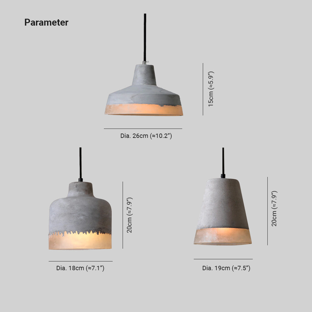 Byers Industrial LED Pendelleuchte Zement/Harz Bar Esszimmer