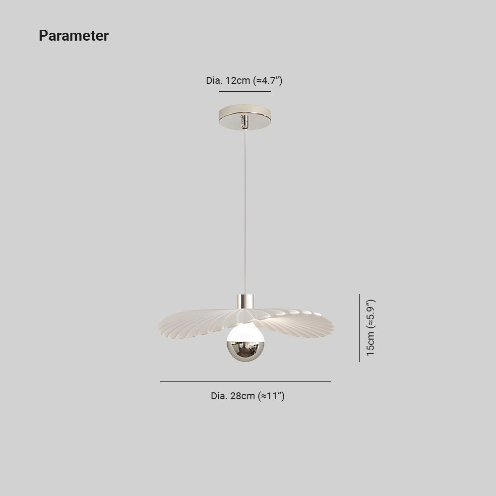 Cairns Nordic Blatt Pendelleuchte Weiß Metall Harz Schlafzimmer Flur