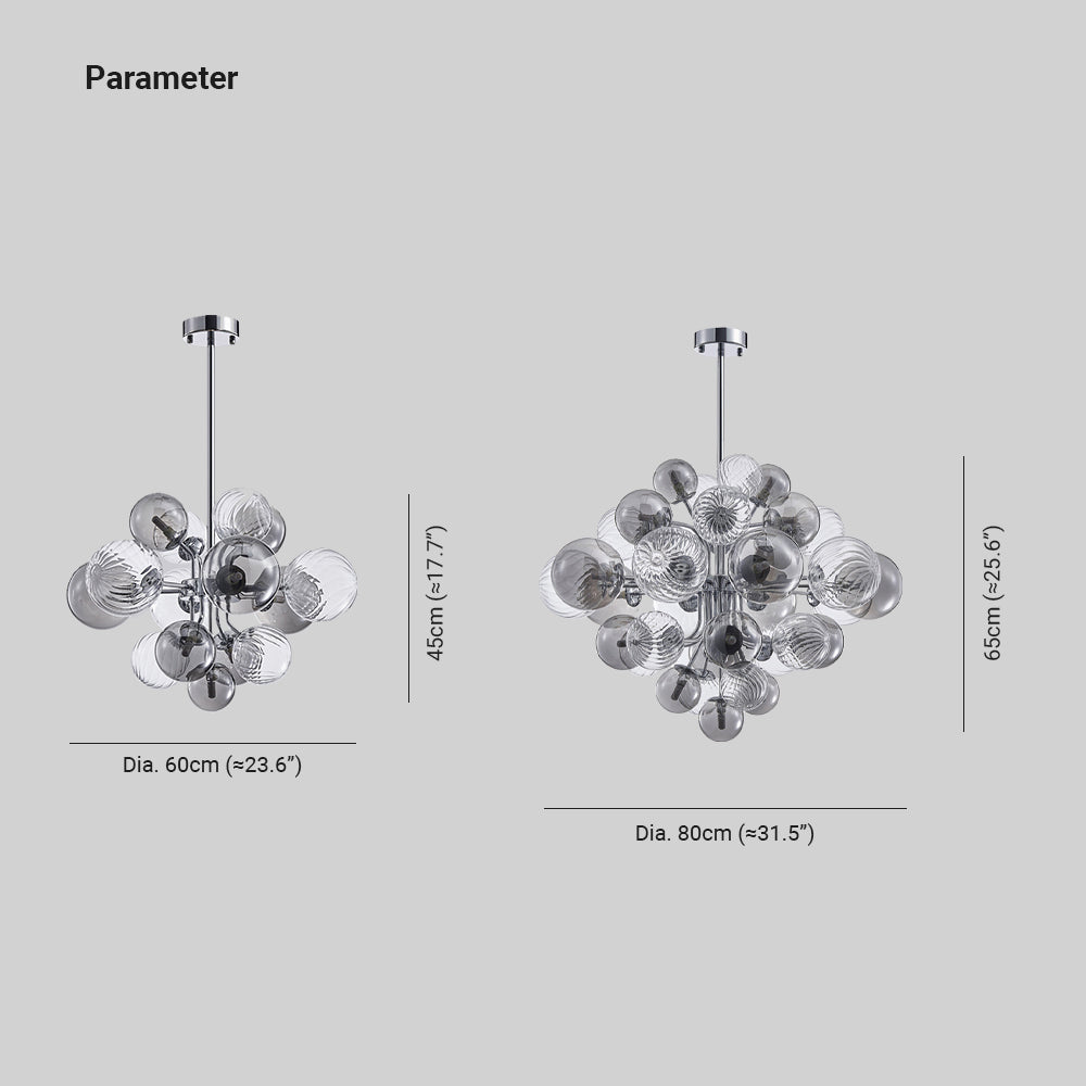 Valentina Moderne Cluster Bubble Kronleuchter Glas Metall Wohnzimmer