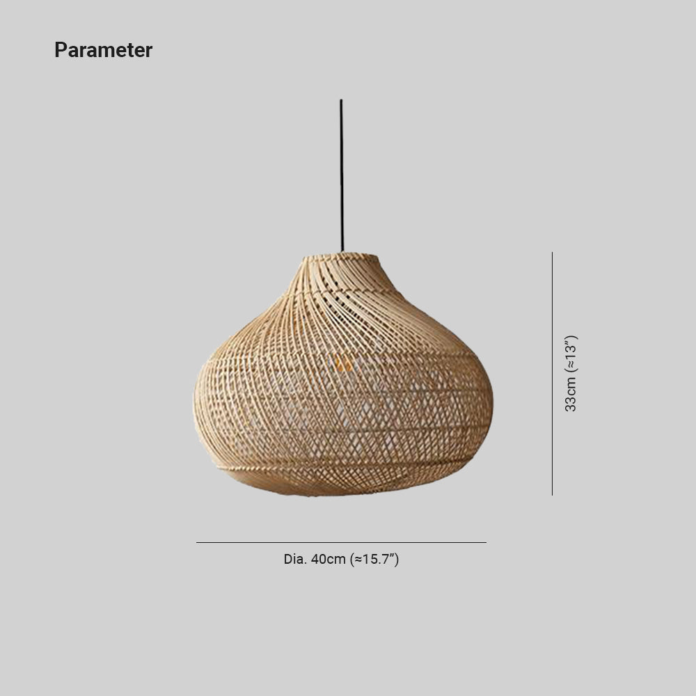 Ritta Design LED Pendelleuchte Rattan Schlafzimmer