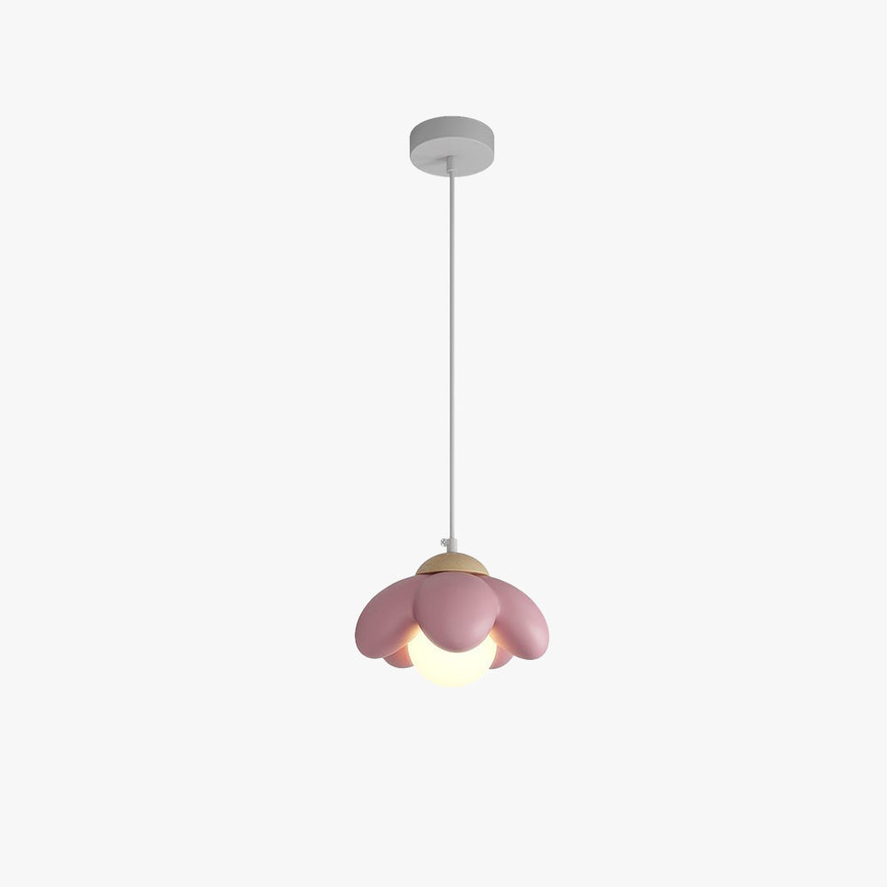 Hailie Modern Blume LED Pendelleuchte Holz Schlafzimmer