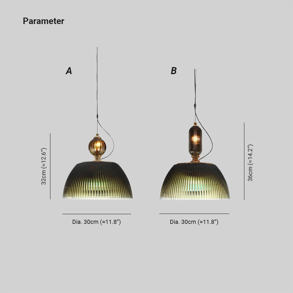 Alessio Retro LED Pendelleuchte Metall/Glas Schlafz/Wohnzimmer