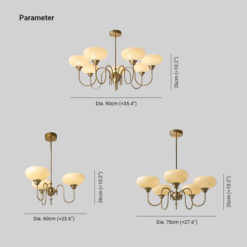 Nielsen Vintage LED Metall Glas Kronleuchter Wohnzimmer