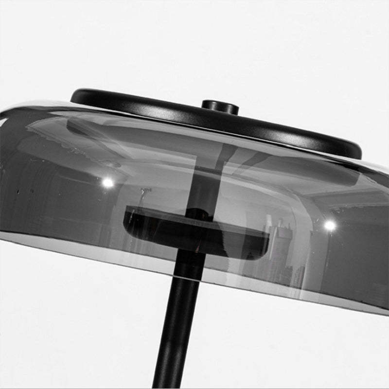 Hailie Modern Umbrella Glas/Metall Tischlampe, Schwarz