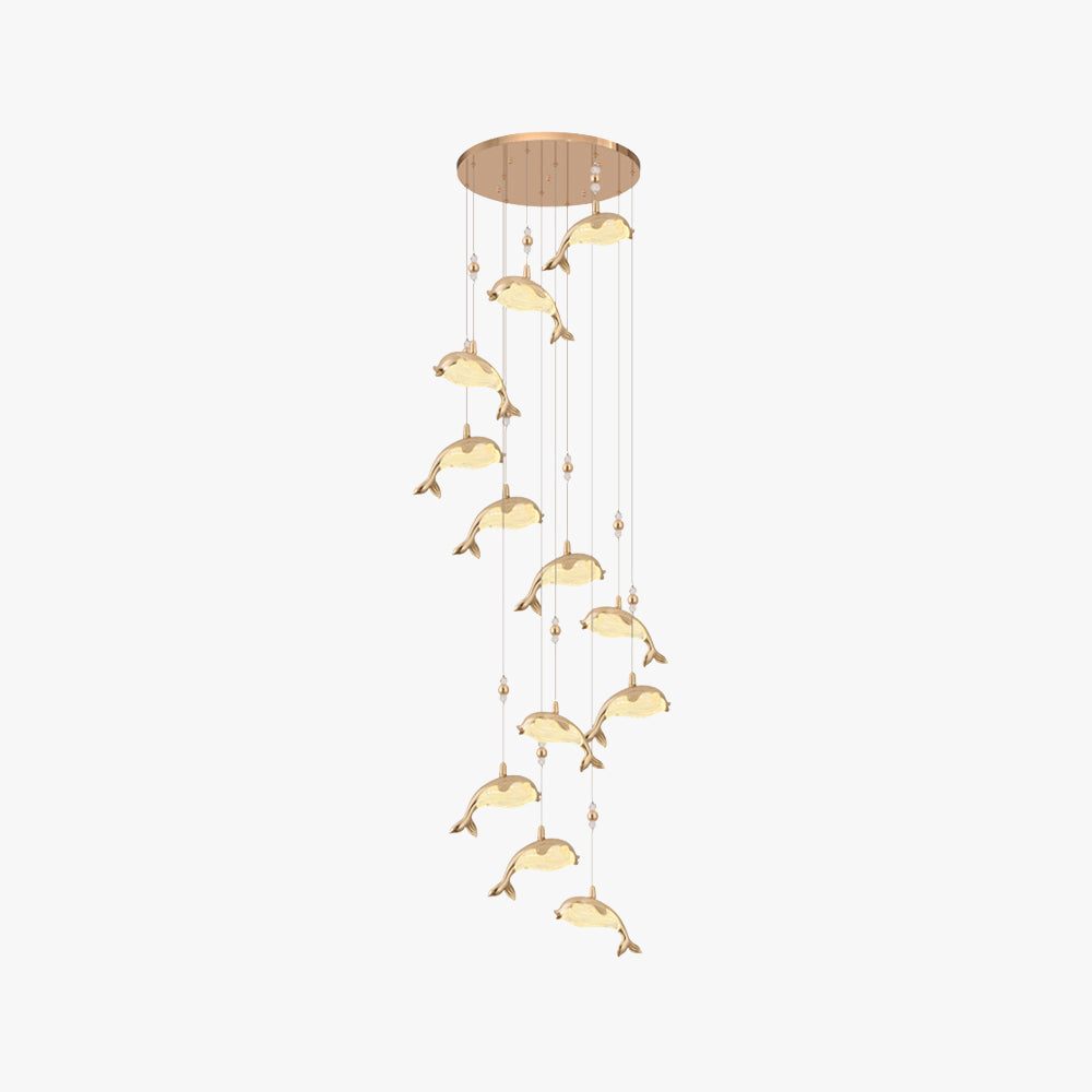 Jibril Design LED Pendelleuchte Schlaf/Esszimmer/Kinderzimmer Gold