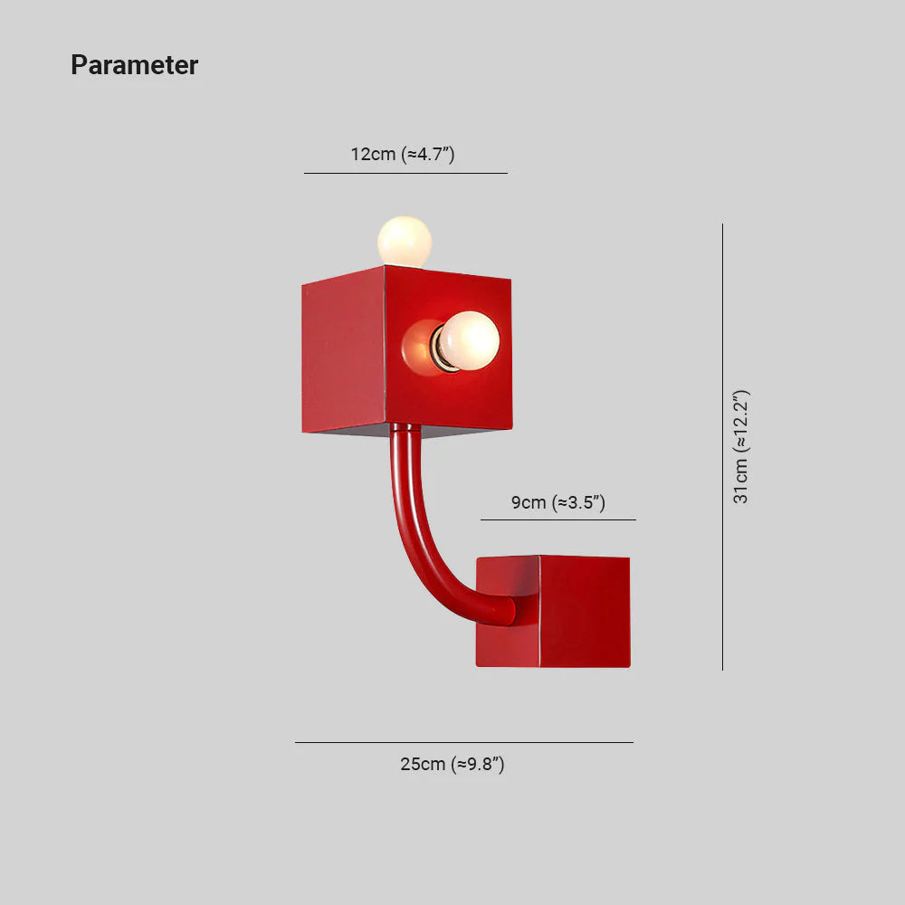 Fateh Modern LED Innenwandleuchte Rot Metall Schlaf Wohnzimmer