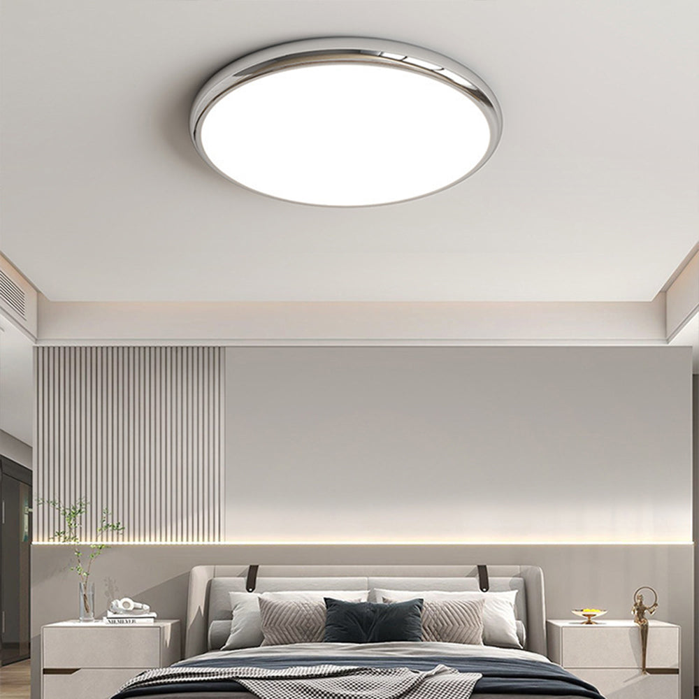 Ozawa Retro Rund LED Deckenleuchte Weiß Metall Schlaf/Wohnzimmer