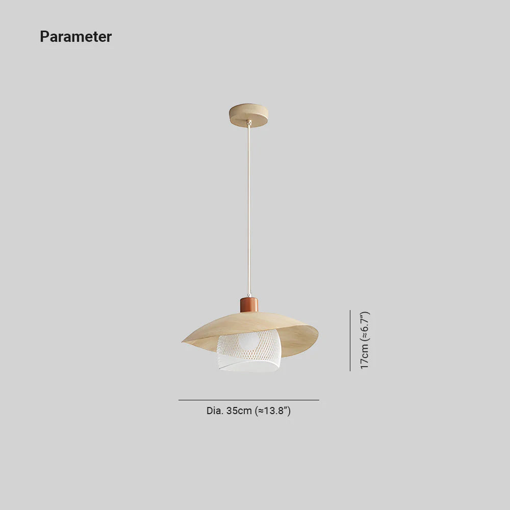 Eveline Modern LED Pendelleuchte Beige Grün Holz Metall Wohnzimmer