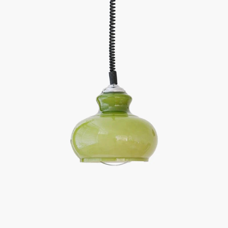 Hailie Retro LED Pendelleuchte Grün/Weiß/Orange Glas Wohnzimmer